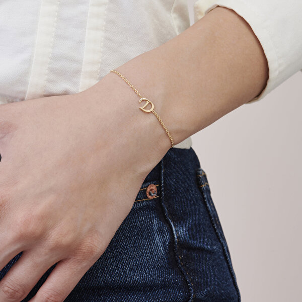 Altın D Harfi Bileklik