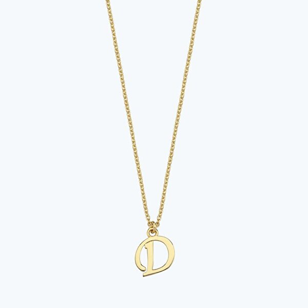 Altın D Harfi Kolye