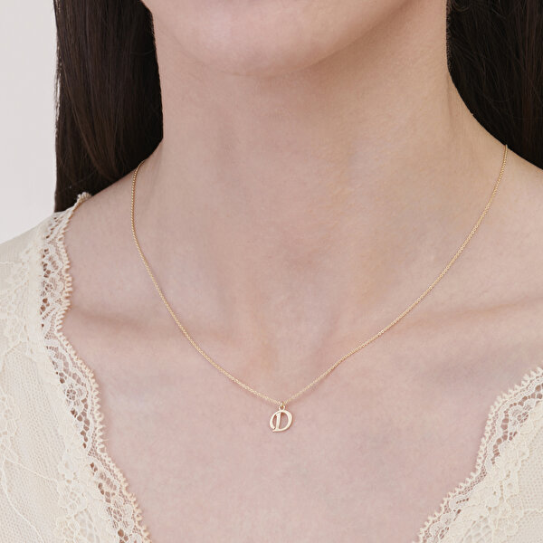 Altın D Harfi Kolye