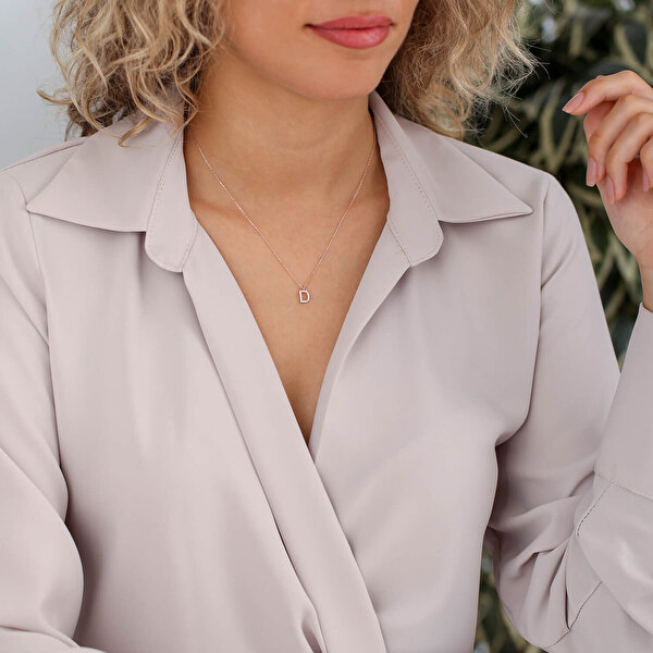 Altın D Harfi Kolye