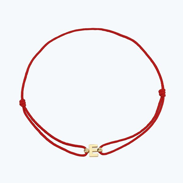 Altın İpli E Harfi Bileklik