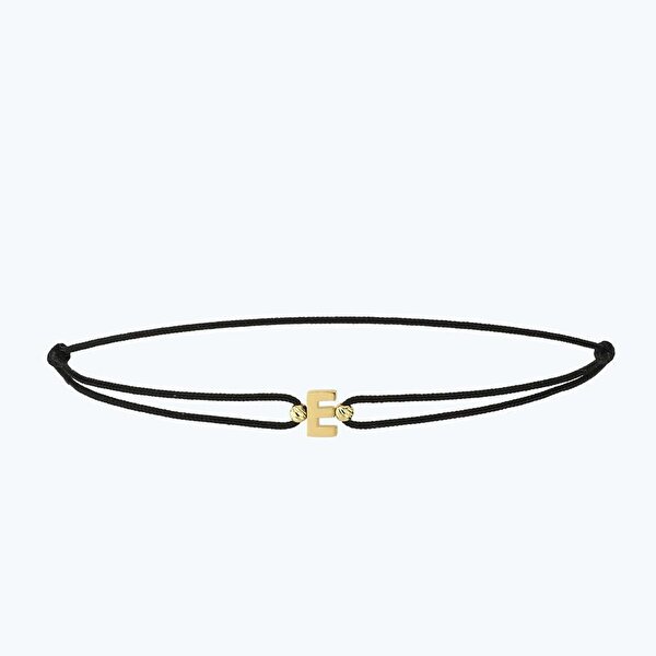Altın İpli E Harfi Bileklik
