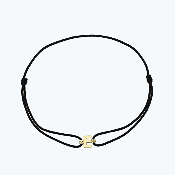 Altın İpli E Harfi Bileklik