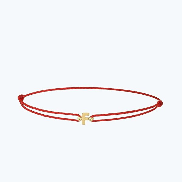 Altın İpli F Harfi Bileklik