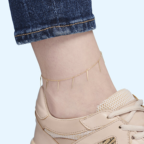 Altın Sallantılı Çubuk Halhal