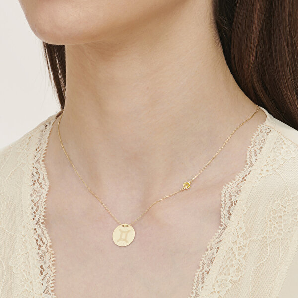 Altınbaş Burç İkizler Kolye