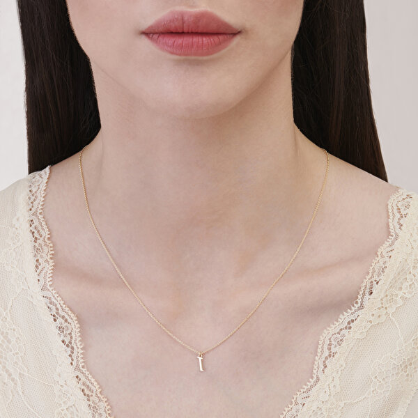 Altın I Harfi Kolye