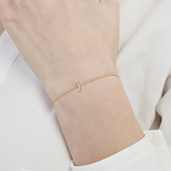 Altın J Harfi Bileklik
