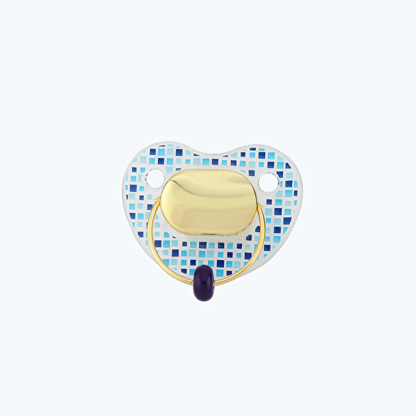 Altın Bebek Mavi Taşlı Emzik