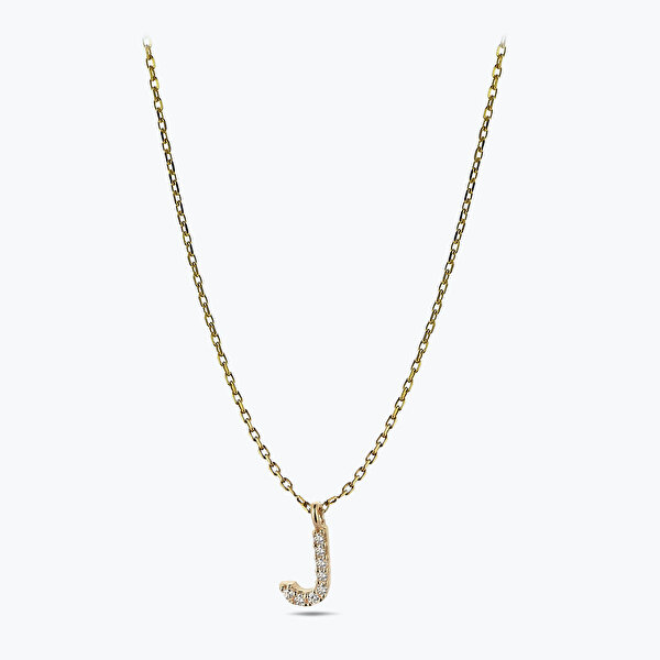 Altın J Harfi Kolye