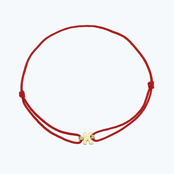 Altın İpli K Harfi Bileklik