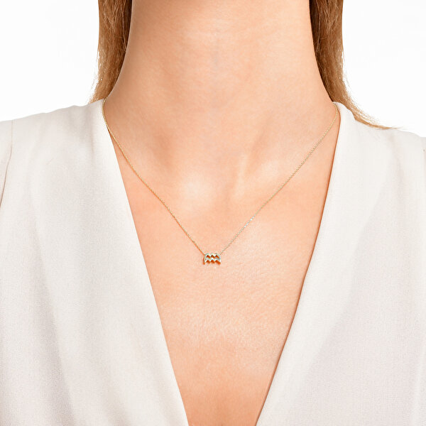 Altınbaş Burç Kova Kolye