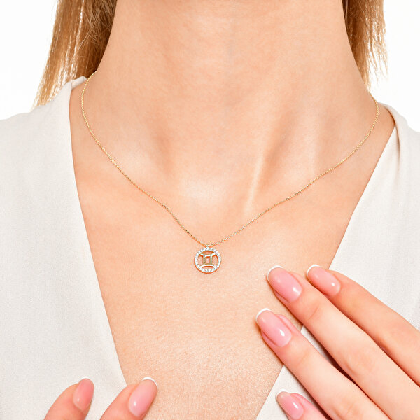 Altınbaş Burç İkizler Kolye