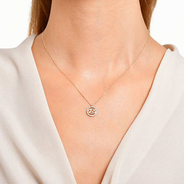 Altınbaş Burç Yengeç Kolye