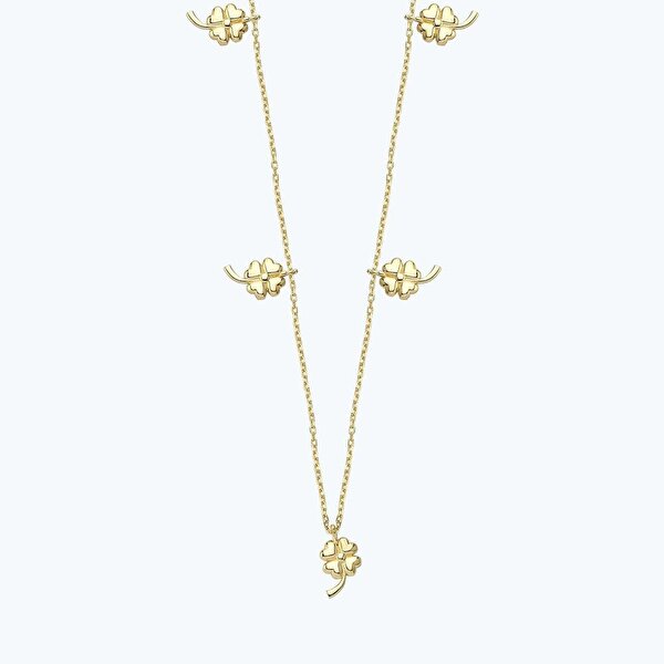 Altın Zincir Yonca Kolye