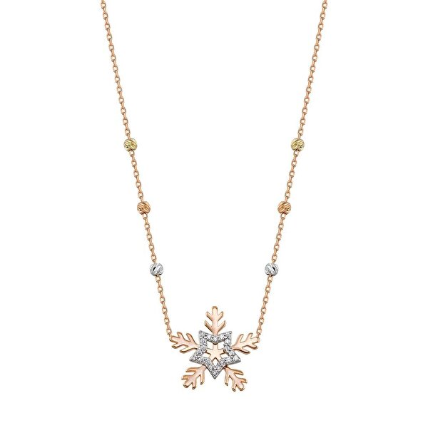 Altın Kar Tanesi Kolye