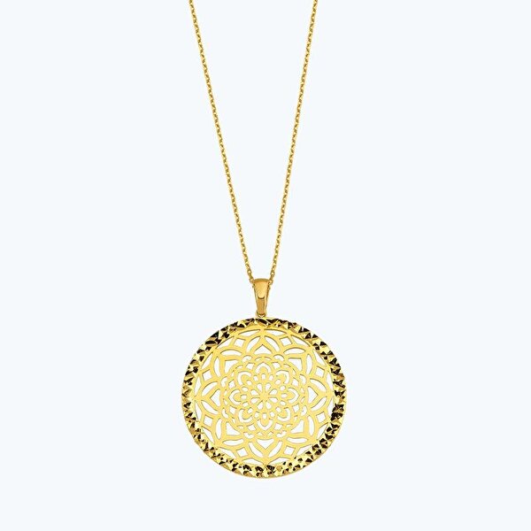 22 Ayar Altınbaş Mandala Kolye