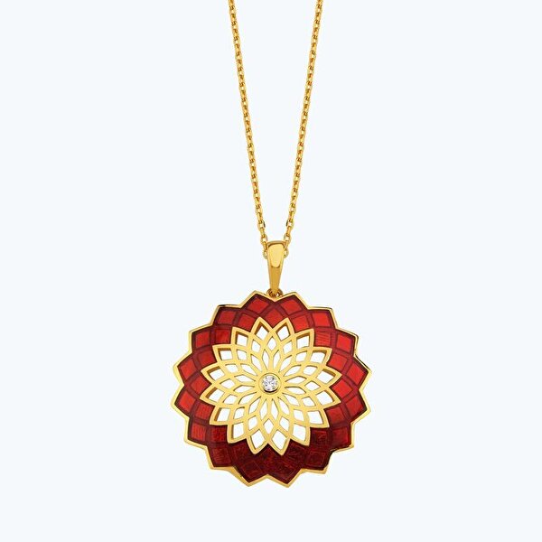 22 Ayar Altınbaş Mandala Kolye