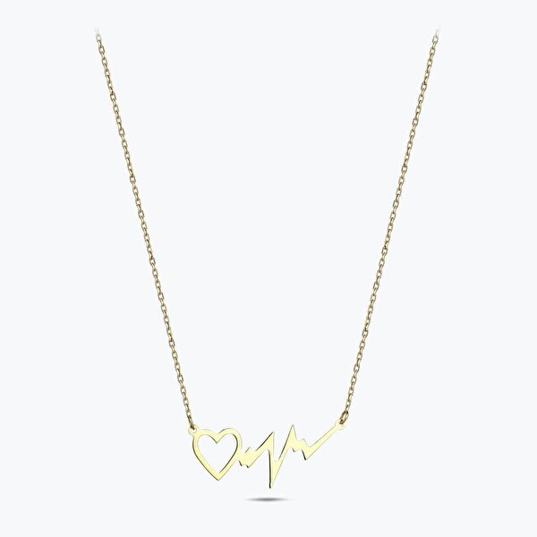 Altın Kalp Ritmi Kolye