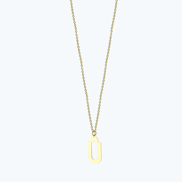 Altın Ü Harfi Kolye