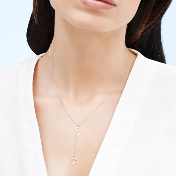 Altın Sonsuz Kalp Kolye