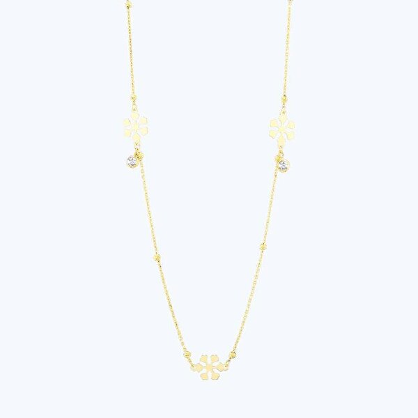 Altın Zincir Kar Tanesi Kolye