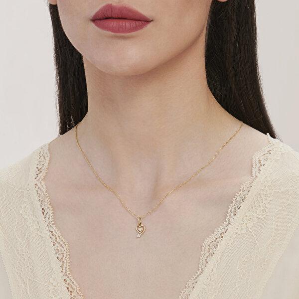 Altın Kalp Kolye