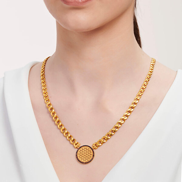 22 Ayar Altın Yaşam Çiçeği Kolye