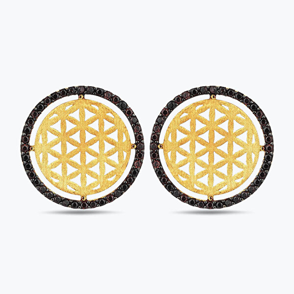 22 Ayar Altın Yaşam Çiçeği Küpe