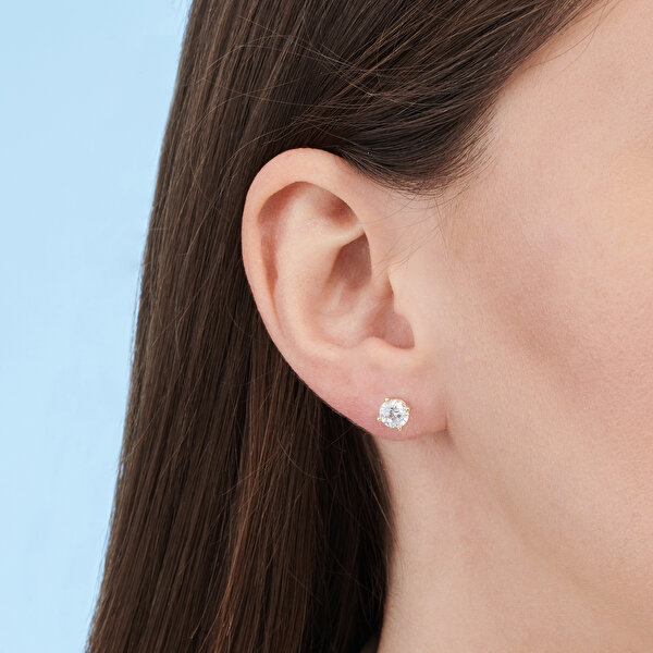 Altın Tektaş Küpe