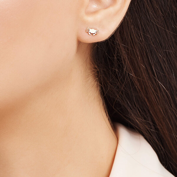 Altınbaş Burç Yengeç Küpe