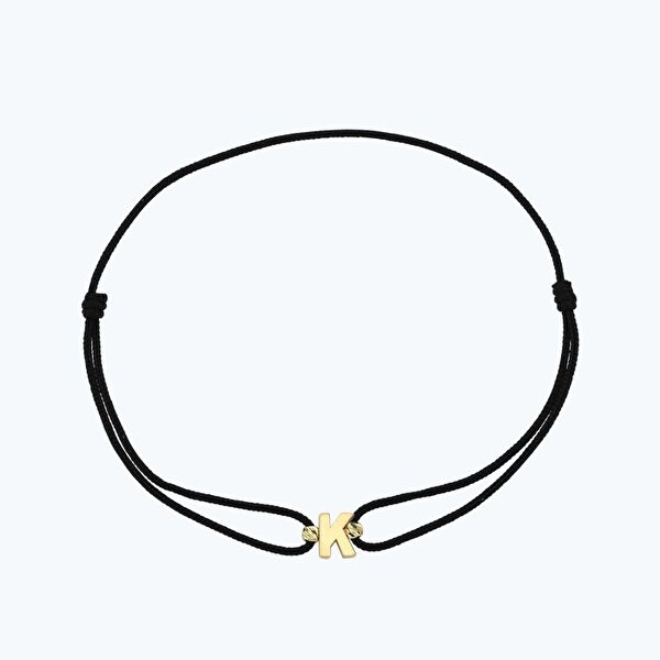 Altın İpli K Harfi Bileklik