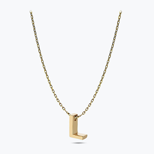Altın L Harfi Kolye