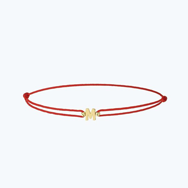 Altın İpli M Harfi Bileklik
