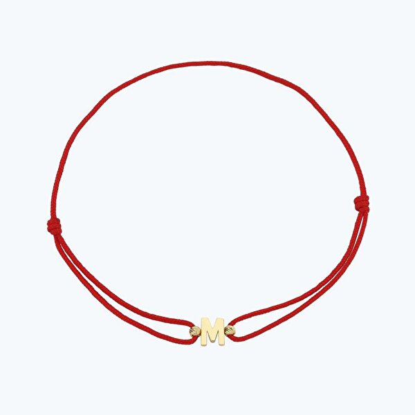 Altın İpli M Harfi Bileklik