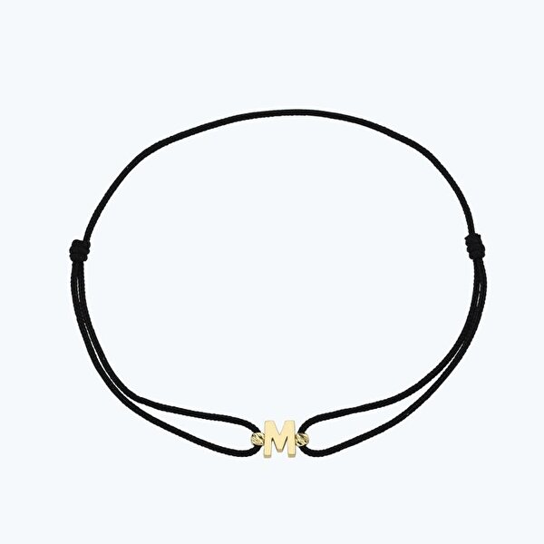 Altın İpli M Harfi Bileklik