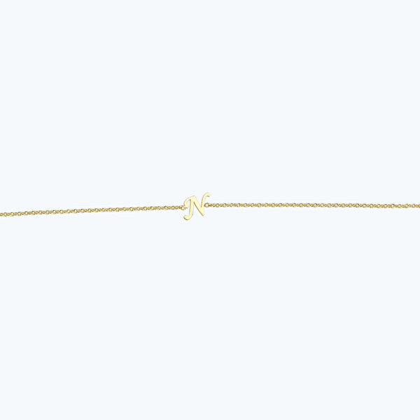 Altın N Harfi Bileklik
