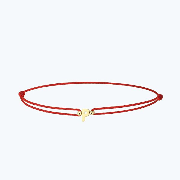 Altın İpli P Harfi Bileklik
