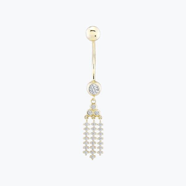 Altın Sallantılı Göbek Piercing