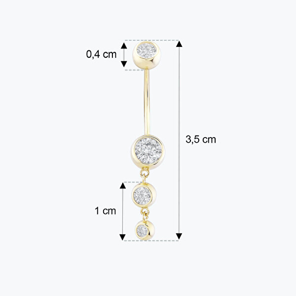 Altın Sallantılı Göbek Piercing