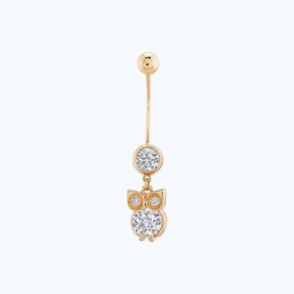 Altın Baykuş Göbek Piercing