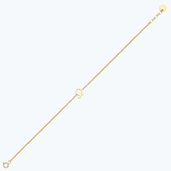 Altın Q Harfi Bileklik