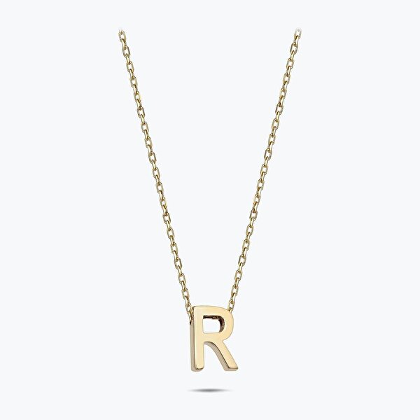 Altın R Harfi Kolye
