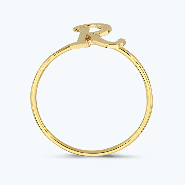 Altın R Harfi Yüzük