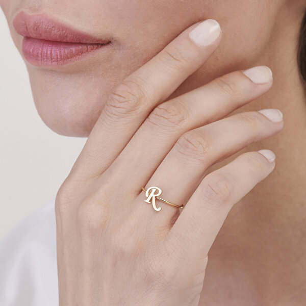 Altın R Harfi Yüzük