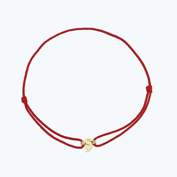 Altın İpli Ş Harfi Bileklik