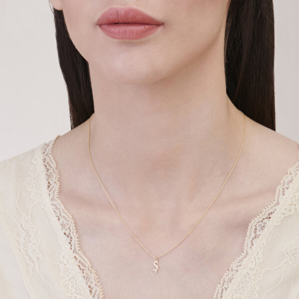 Altın Ş Harfi Kolye