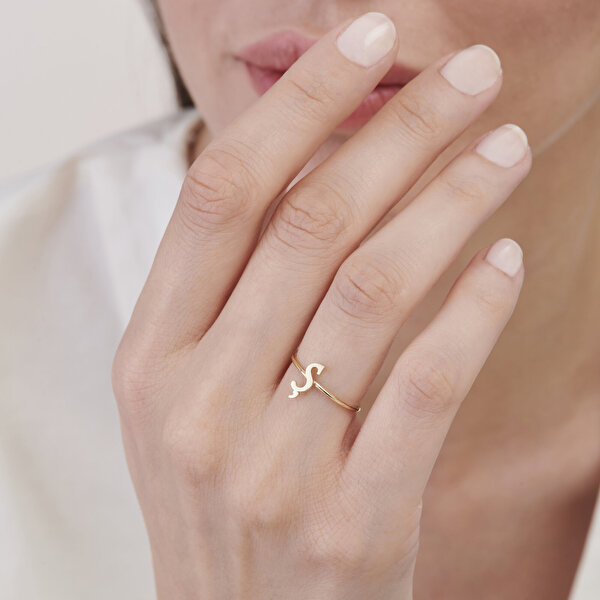 Altın Ş Harfi Yüzük