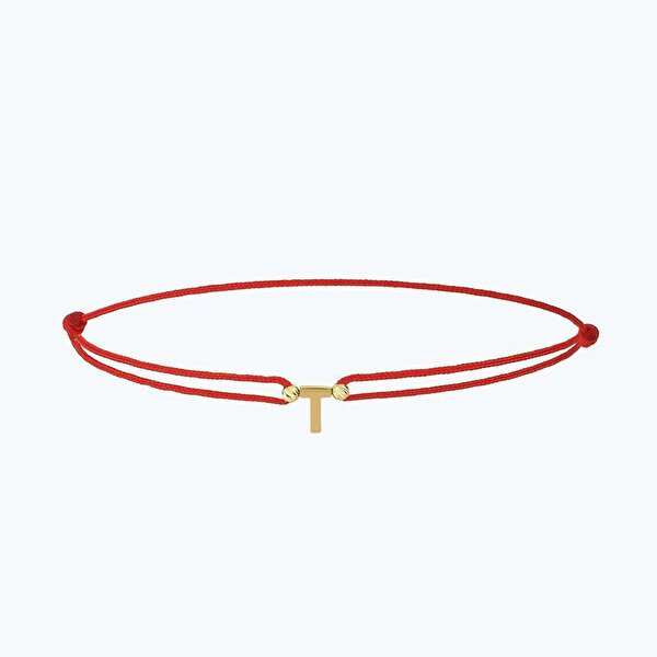 Altın İpli T Harfi Bileklik