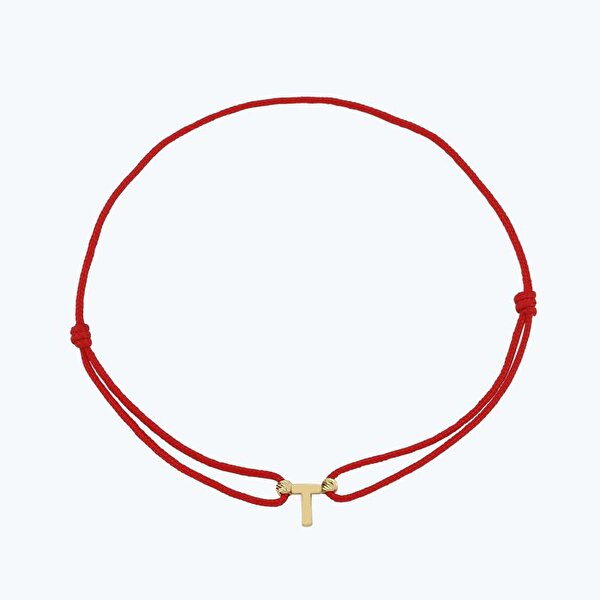 Altın İpli T Harfi Bileklik